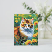 Monet Stijl Kat Briefkaart (Staand voorkant)