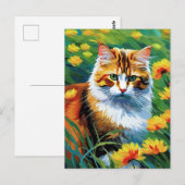 Monet Stijl Kat Briefkaart (Voorkant / Achterkant)
