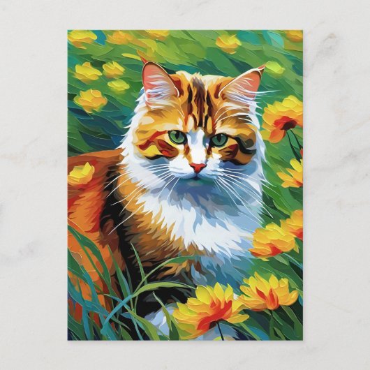Monet Stijl Kat Briefkaart (Voorkant)