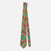 Monet Stijl Waterverf Bloemen Zijde Foulard Stropdas (Voorkant)