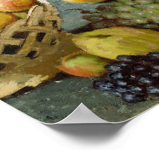 Monet - stilstaand leven met bloemen en fruit poster (Hoek)