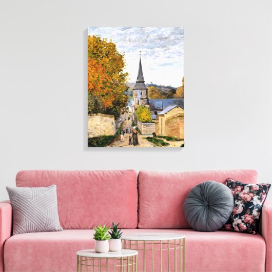 Monet - Straat in Saint-Adresse Canvas Afdruk (Insitu (Woonkamer))
