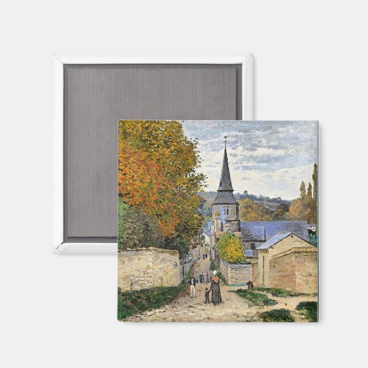 Monet - Straat in Sainte-Adresse, fijne kunst, Mag Magneet (Voorkant / Achterkant)