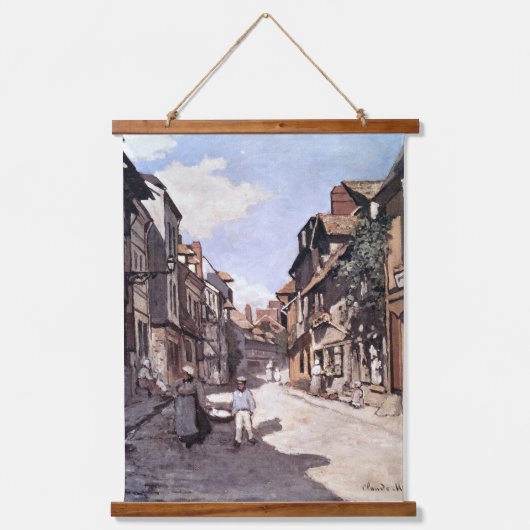 Monet - Straat van de Bavolie Honfleur Hangend Wandkleed (Voorkant)