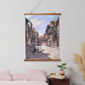 Monet - Straat van de Bavolie Honfleur Hangend Wandkleed (Slaapkamer)
