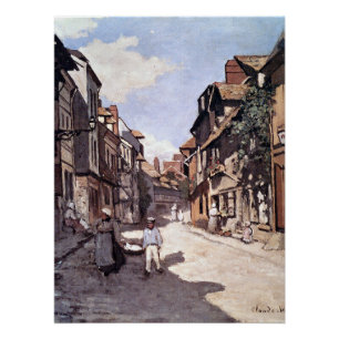 Monet - Straat van de Bavolie Honfleur Perfect Poster