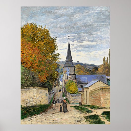 Monet - Street in Sainte-Adresse, mooie kunst, Poster (Voorkant)