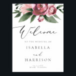 MONET | Stusty Roos Blush Floral Weduwen Welkom Poster<br><div class="desc">Dit trouwwelkomstteken is voorzien van stoffige rozen,  lichtroze waterverf floralen en een elegant scriptlettertype. Dit welkome poster maakt de perfecte aanvulling op uw romantische tijd</div>