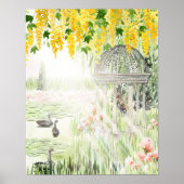 Monet Style Gazebo Floral Art Print (Voorkant)