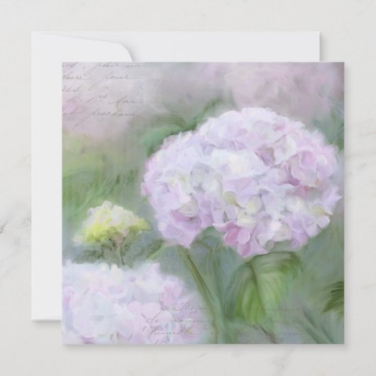 Monet Style Hydrangea Bloemenkunst Gouden Typograf Kaart (Achterkant)