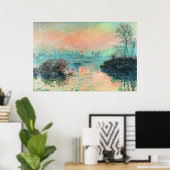 Monet - Sun-instelling op de zegen Poster (Thuiskantoor)