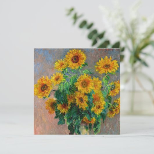 Monet Sunflower Kaart (Staand voorkant)