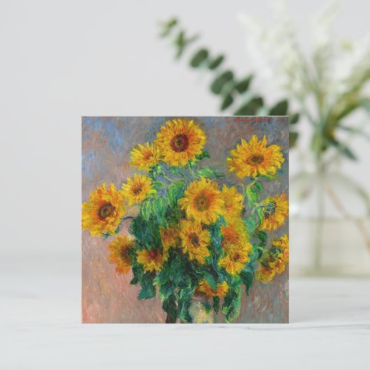 Monet Sunflowers Kaart (Staand voorkant)