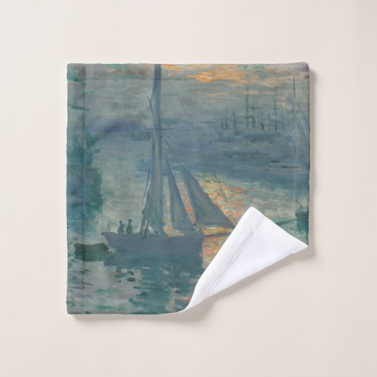 Monet Sunrise Marine Impressionisme Schilderen Bad Handdoek (Wasdoekje)