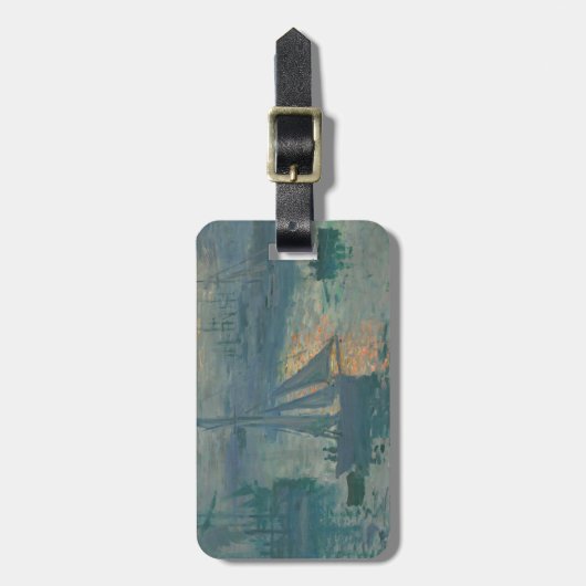 Monet Sunrise Marine Impressionisme Schilderen Bagagelabel (Voorkant verticaal)