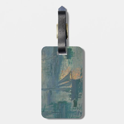 Monet Sunrise Marine Impressionisme Schilderen Bagagelabel (Achterkant verticaal)