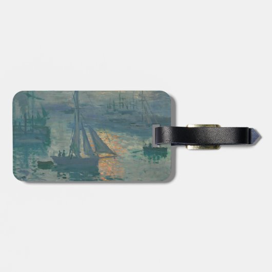 Monet Sunrise Marine Impressionisme Schilderen Bagagelabel (Achterkant horizontaal)