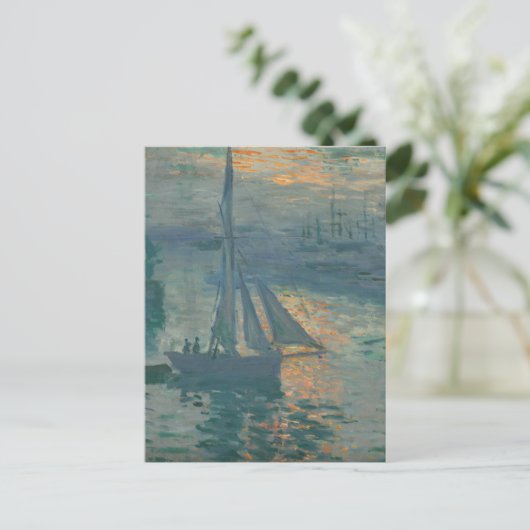 Monet Sunrise Marine Impressionisme Schilderen Briefkaart (Staand voorkant)