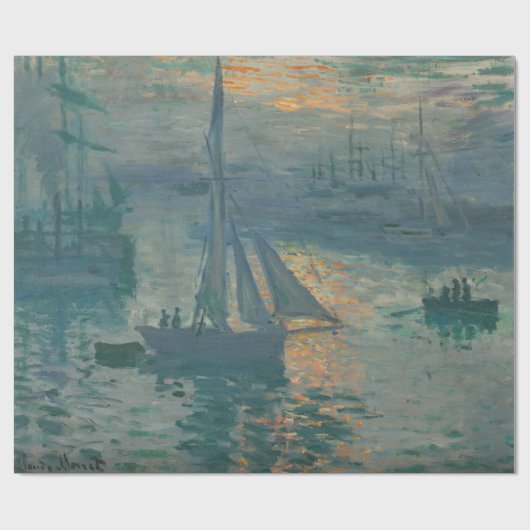 Monet Sunrise Marine Impressionisme Schilderen Cadeaupapier (Vlak)