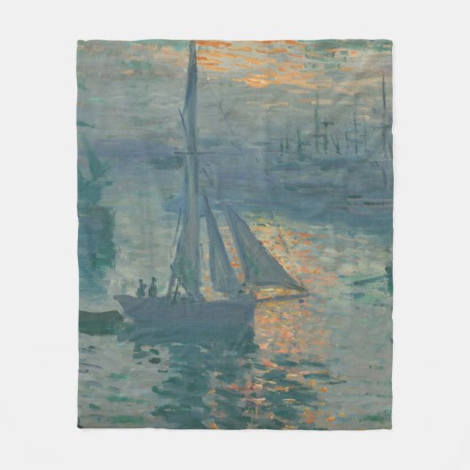 Monet Sunrise Marine Impressionisme Schilderen Fleece Deken (Voorkant)