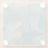 Monet Sunrise Marine Impressionisme Schilderen Glazen Onderzetter (Achterkant)