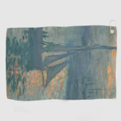 Monet Sunrise Marine Impressionisme Schilderen Golfhanddoek (Horizontaal)
