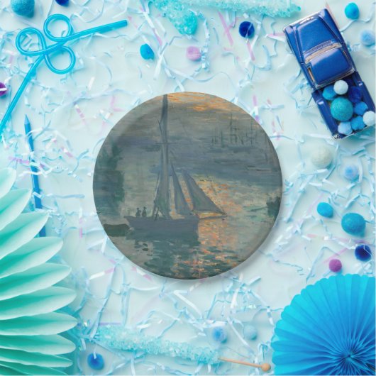 Monet Sunrise Marine Impressionisme Schilderen Papieren Bordje (Feest)