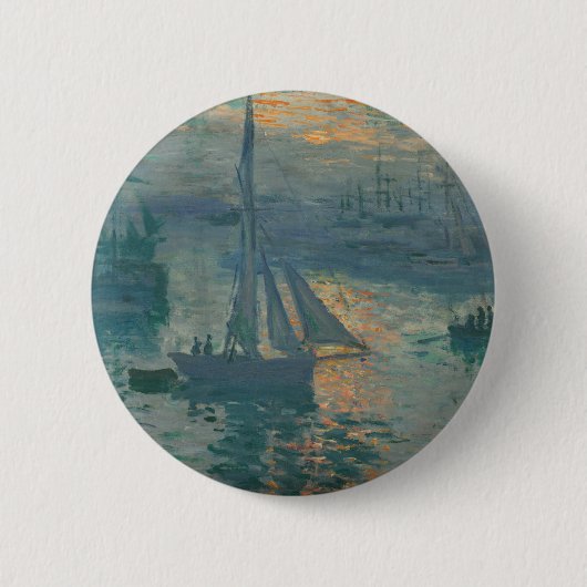 Monet Sunrise Marine Impressionisme Schilderen Ronde Button 5,7 Cm (Voorkant)
