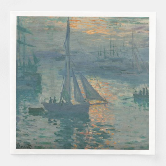 Monet Sunrise Marine Impressionisme Schilderen Servet (Voorkant)