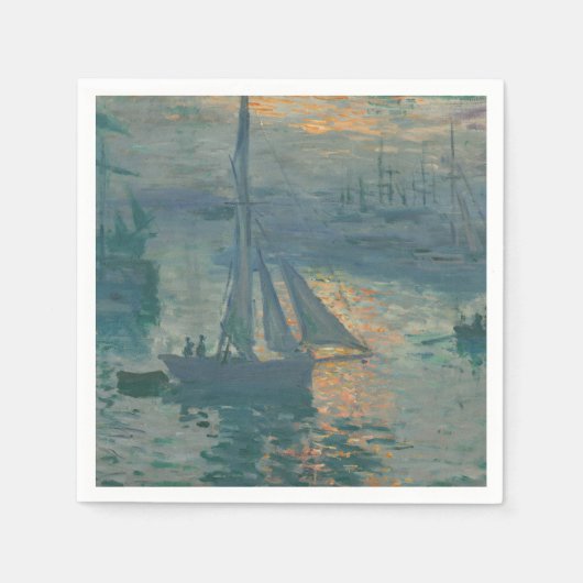 Monet Sunrise Marine Impressionisme Schilderen Servet (Voorkant)
