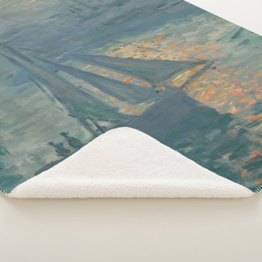 Monet Sunrise Marine Impressionisme Schilderen Sherpa Deken (3/4)