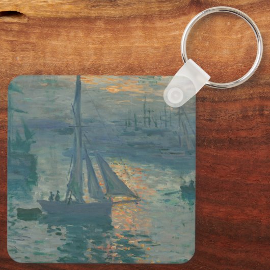 Monet Sunrise Marine Impressionisme Schilderen Sleutelhanger (Achterkant)