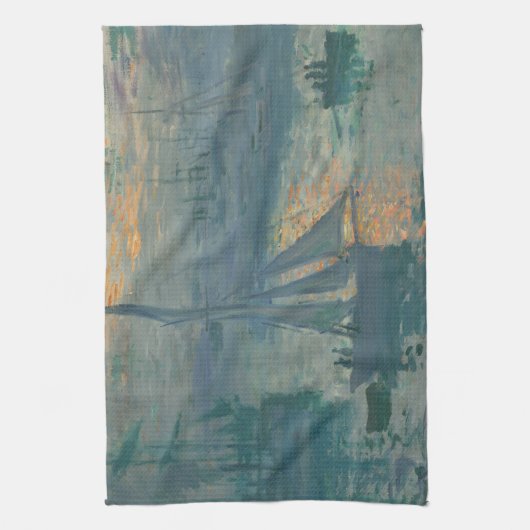 Monet Sunrise Marine Impressionisme Schilderen Theedoek (Verticaal)