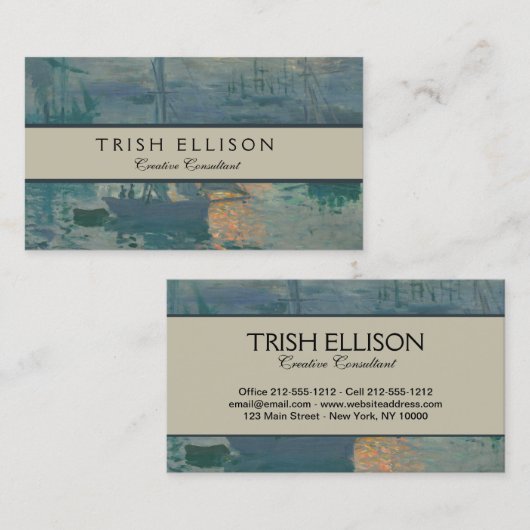 Monet Sunrise Marine Impressionisme Schilderen Visitekaartje (Voorkant / Achterkant)