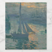 Monet Sunrise Marine Impressionisme Schilderen Wijn Etiket (Enkel label)