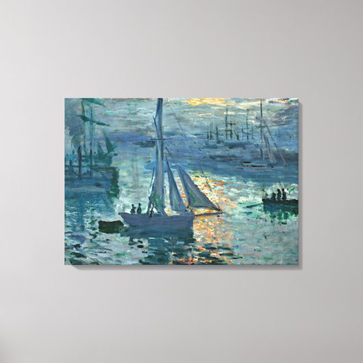 Monet - Sunrise (marinier), fijn kunstschilderij Canvas Afdruk (Voorkant)