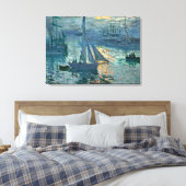 Monet - Sunrise (marinier), fijn kunstschilderij Canvas Afdruk (Insitu (Slaapkamer))