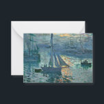 Monet - Sunrise (marinier), fijn kunstschilderij Notitiekaartje<br><div class="desc">Zonneopschilderij (Marine),  kunstschilderij van de Franse impressionist Claude Monet</div>