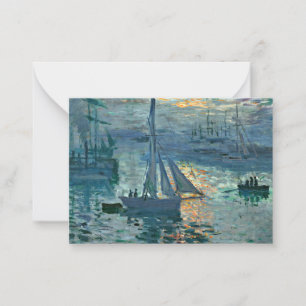 Monet - Sunrise (marinier), fijn kunstschilderij Notitiekaartje