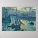 Monet - Sunrise (marinier), fijne kunst, Poster<br><div class="desc">Zonneopschilderij (Marine),  kunstschilderij van de Franse impressionist Claude Monet</div>