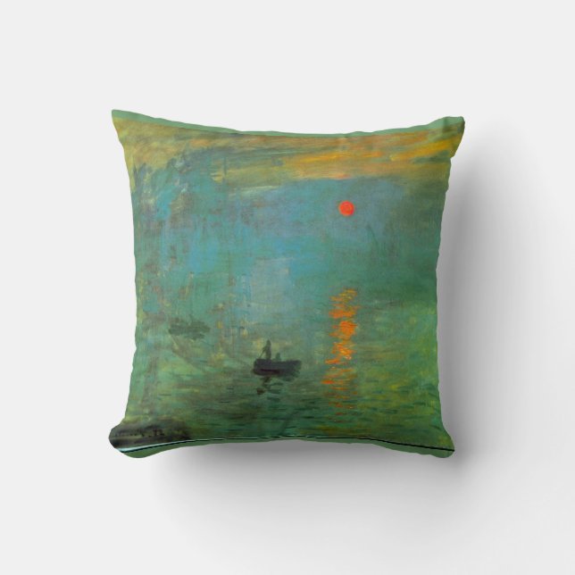 Monet Sunrise Painting Pillow Kussen (Voorkant)
