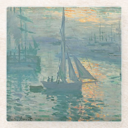 Monet Sunrise Sail Coaster Glazen Onderzetter (Voorkant)