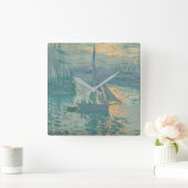 Monet Sunrise Sailing Clock Vierkante Klok (Huis)