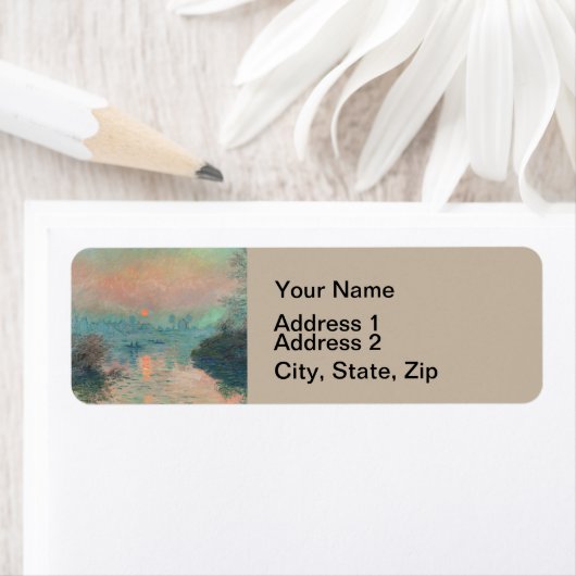 Monet Sunset fijn kunstschilderwerk Etiket (Insitu)