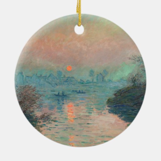 Monet Sunset fijn kunstschilderwerk Keramisch Ornament (Achterkant)