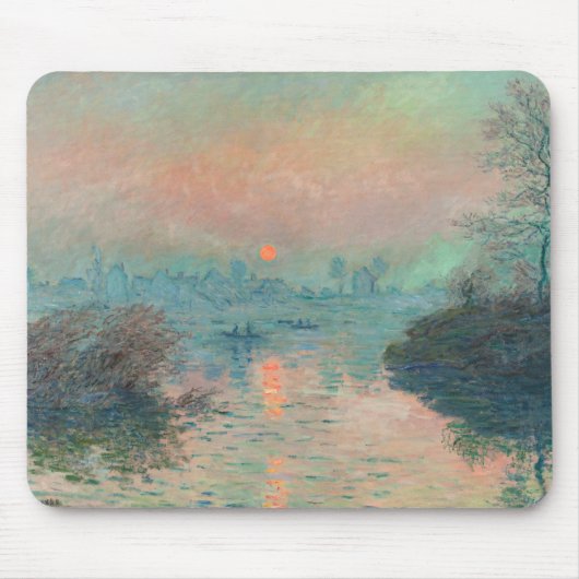 Monet Sunset fijn kunstschilderwerk Muismat (Voorkant)