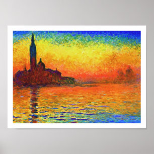 Monet Sunset: San Giorgio Maggiore in Dusk II Poster