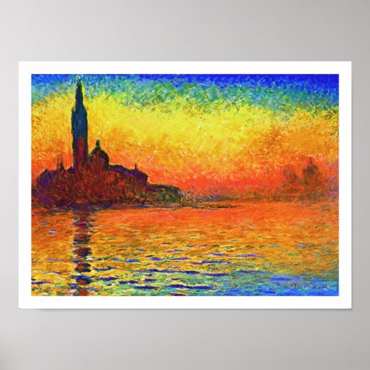 Monet Sunset: San Giorgio Maggiore in Dusk II Poster (Voorkant)