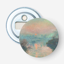 Monet Sunset Seine Fine Art Impressionisme Button Flesopener