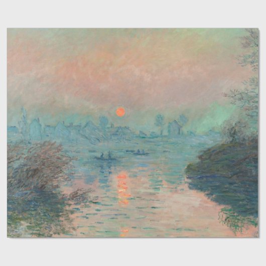 Monet Sunset Seine Fine Art Impressionisme Cadeaupapier (Vlak)